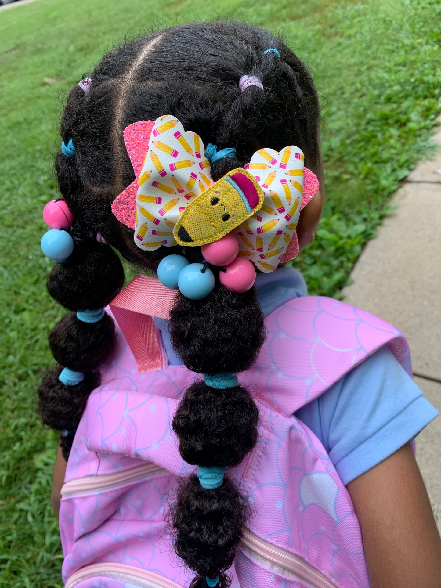 Back to School Hair Bow for Girls