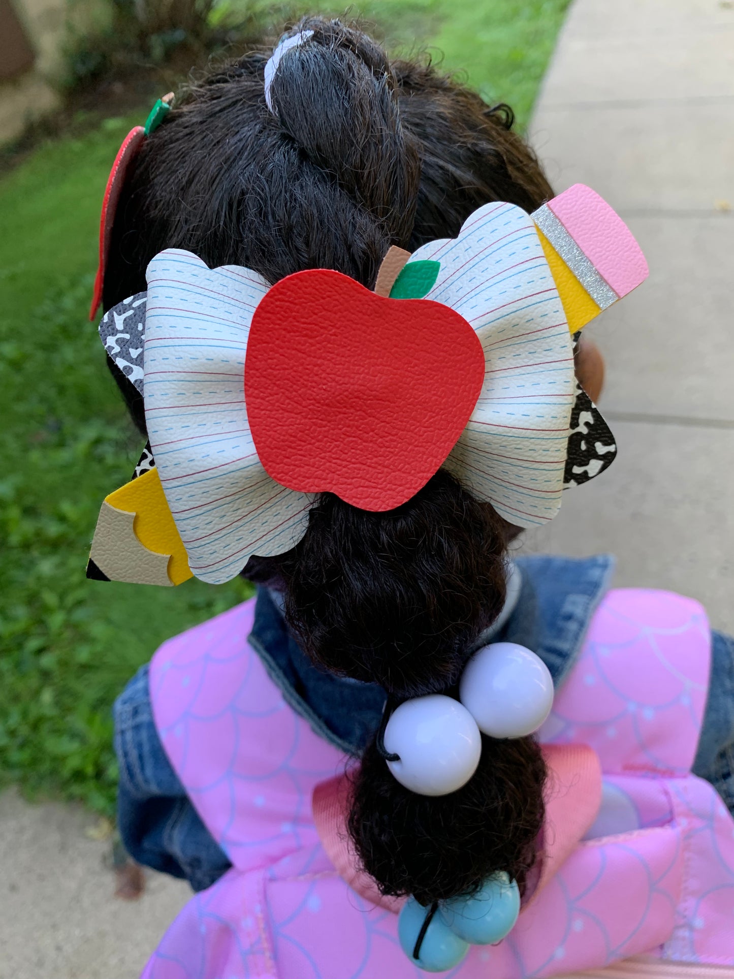 Back to School Hair Bow for Girls