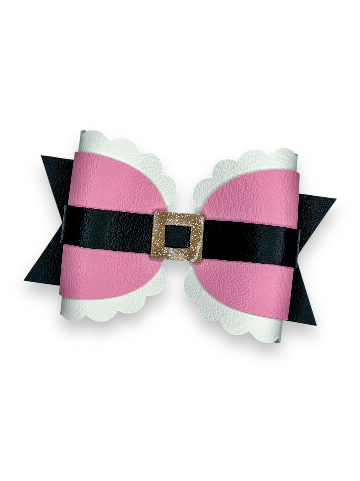 Pink Santa Hair Bow for Girls