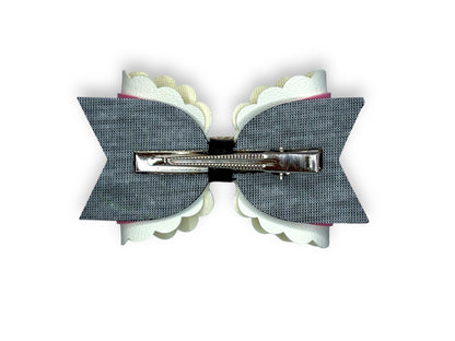 Pink Santa Hair Bow for Girls