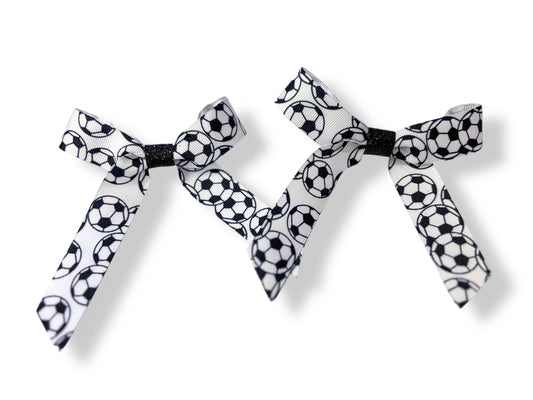 Soccer Ribbon Bow Piggies