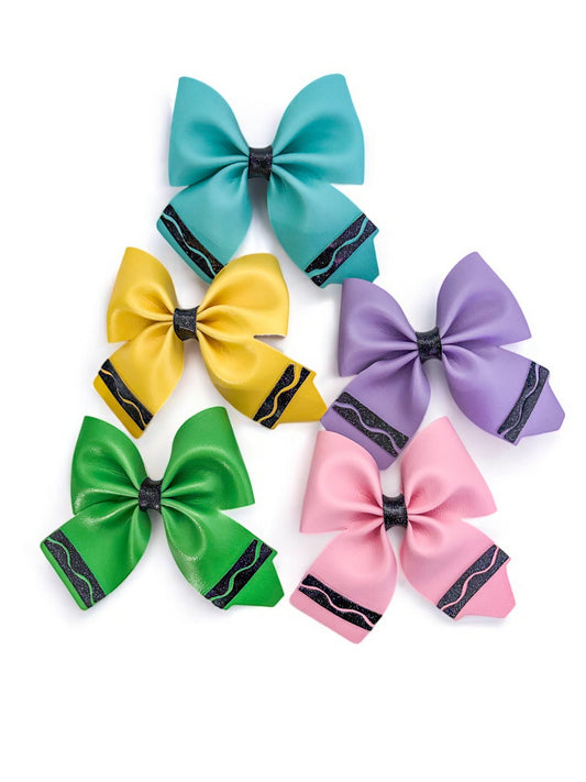 Back to School Crayon Hair Bow