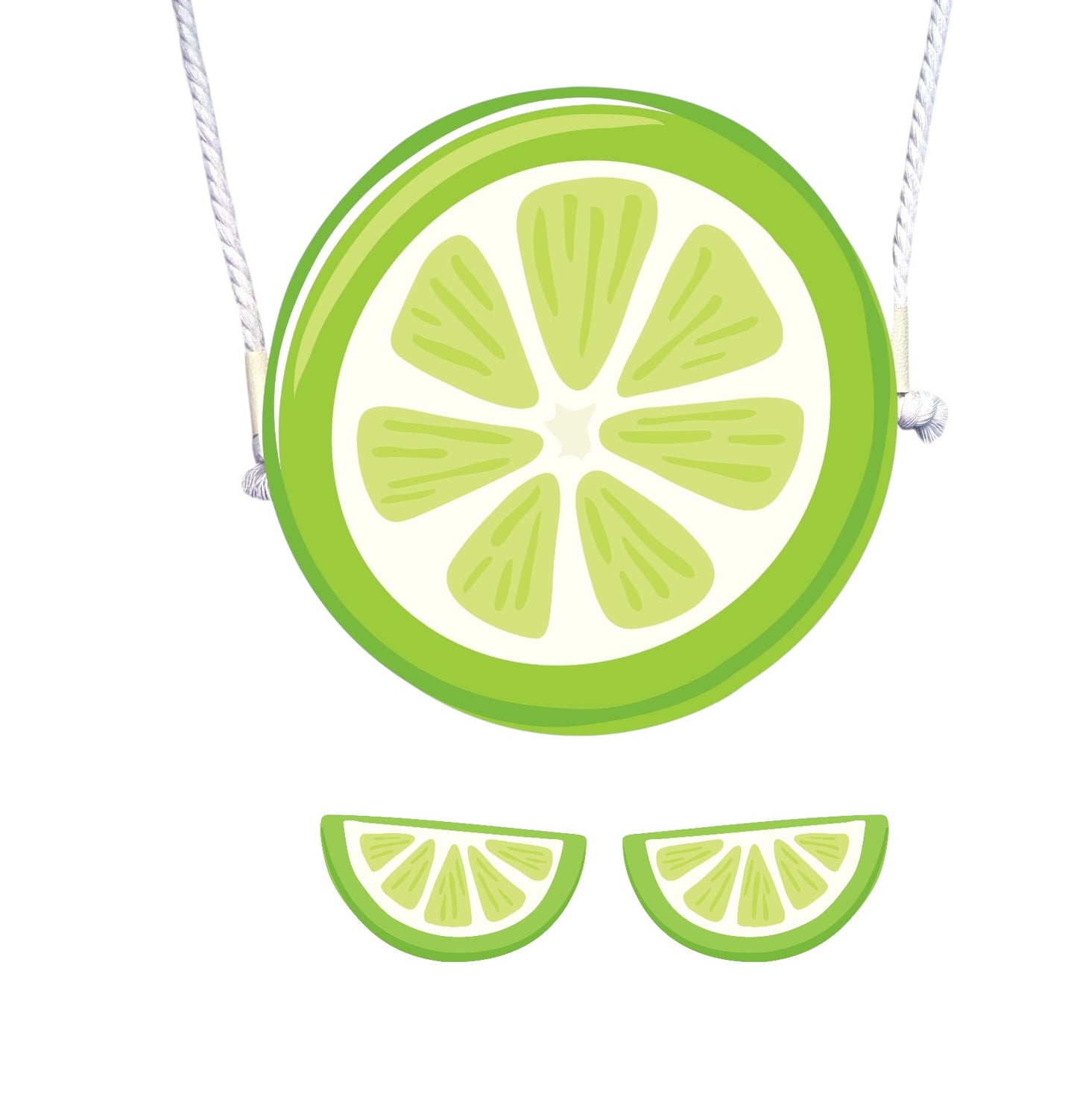 Lime Hair Clips & Purse Set