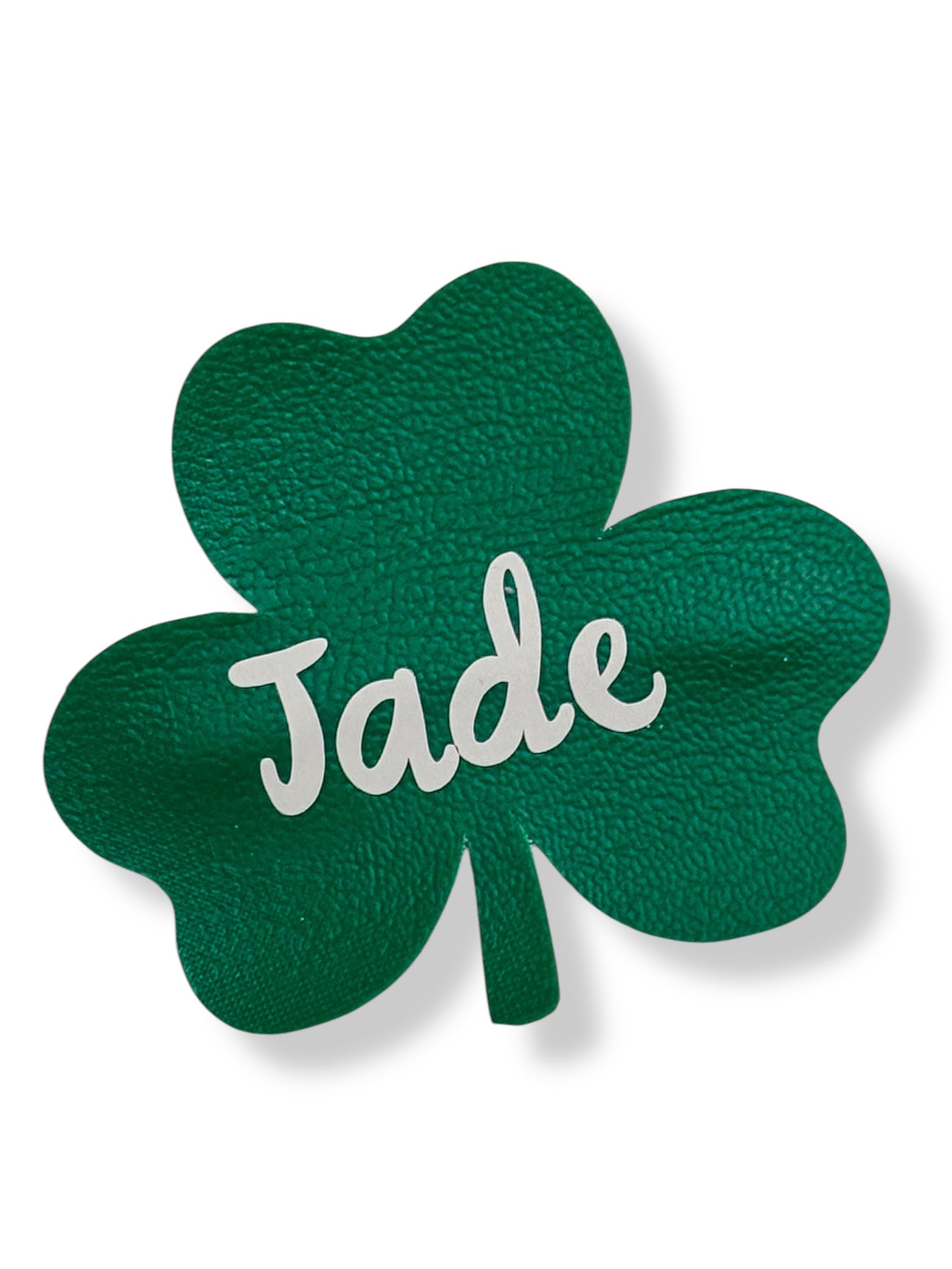 Personalized Clover Hair Clip – Custom Name St. Patrick’s Day Bow (3”)
