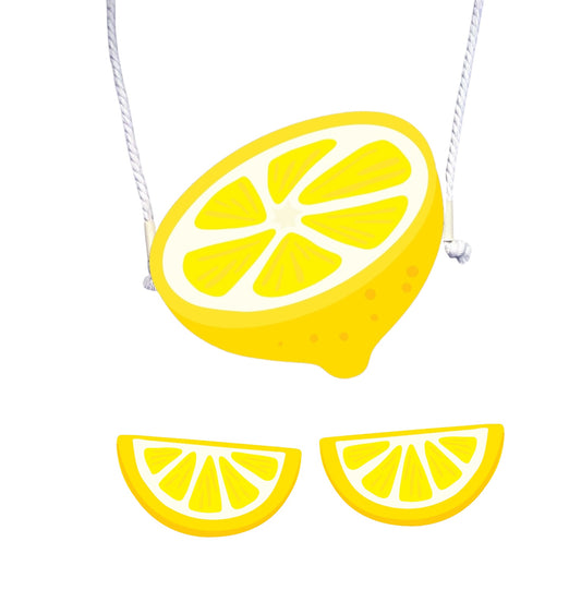 Lemon Hair Clips & Purse Set