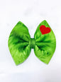 Green Fur Puff Hair Bow