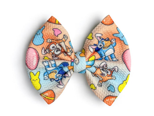 Easter Puppy Fabric Bow