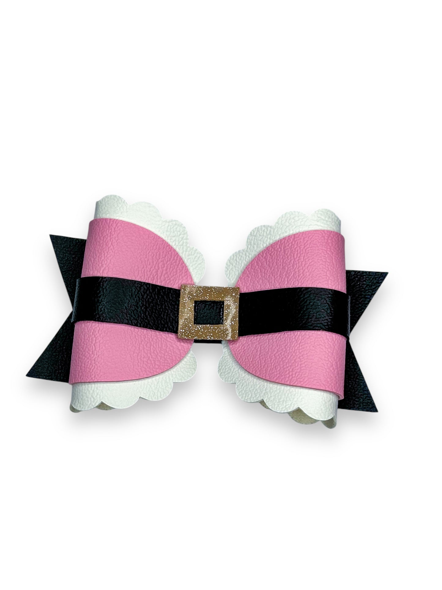 Pink Santa Hair Bow for Girls