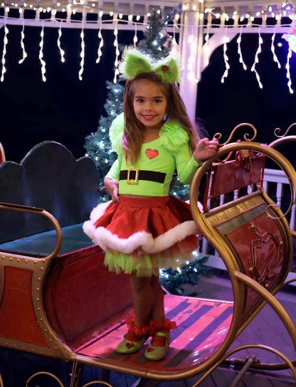 Green Fur Headband Bow