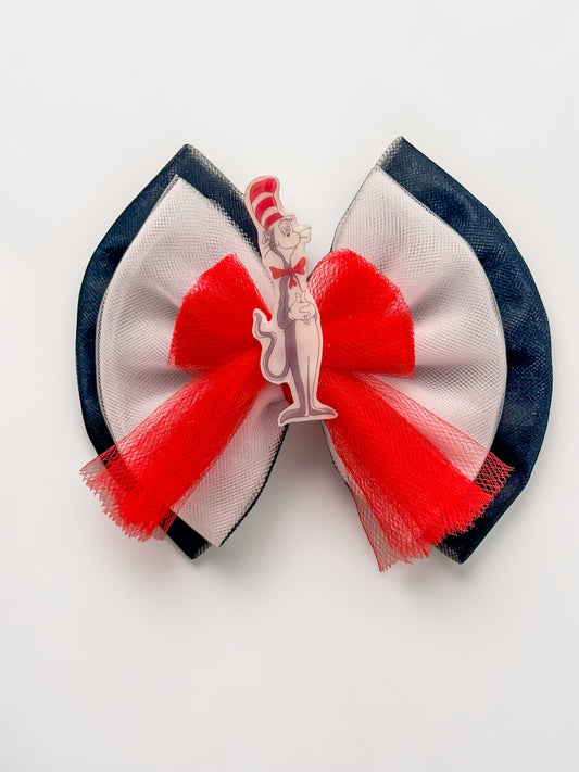 Storybook Character Tulle Hair Bow – 6” Themed Boutique Bow for Spirit Week