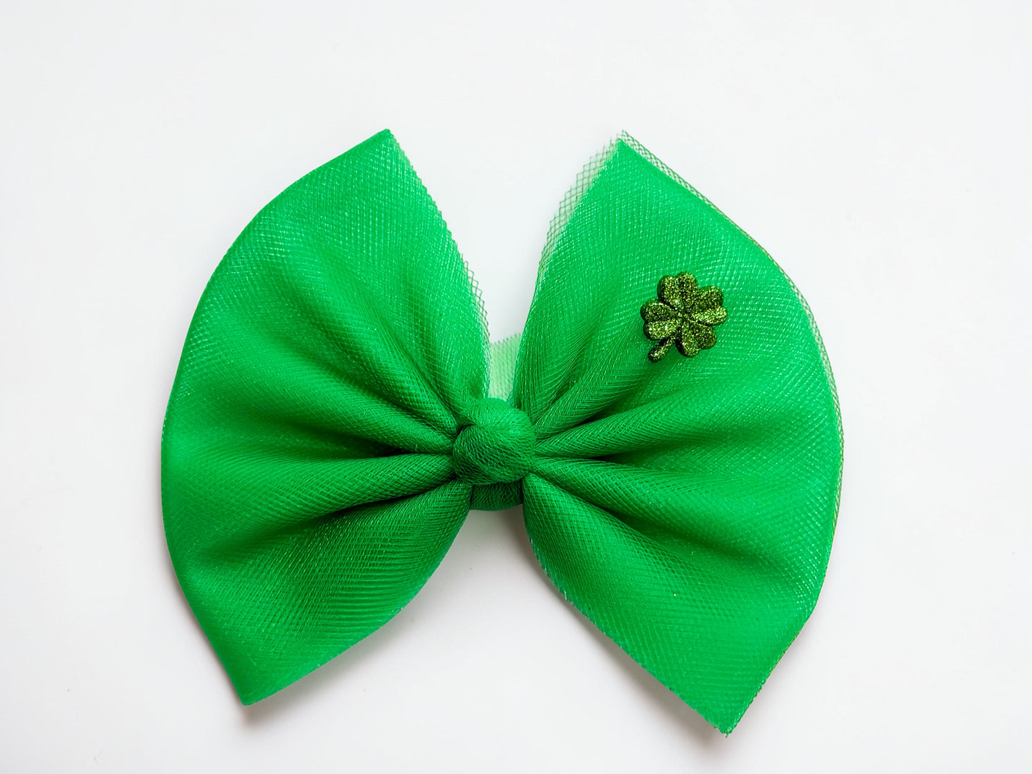 St. Patrick’s Day Hair Bow | Shamrock, Solid Green and Gold Options (6" Clips)