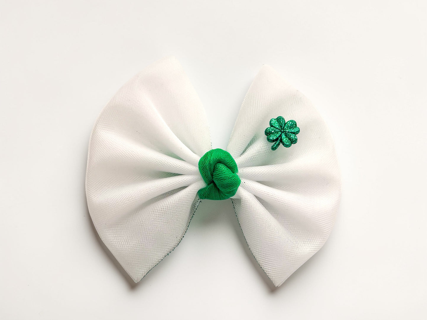 St. Patrick’s Day Hair Bow | Shamrock, Solid Green and Gold Options (6" Clips)