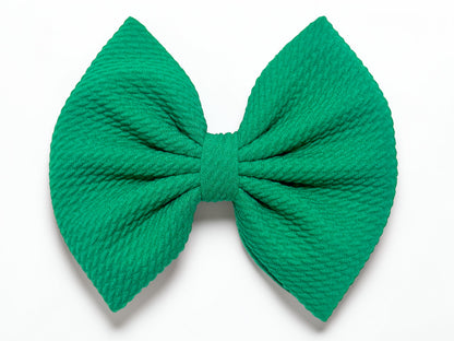 St. Patrick’s Day Hair Bow | Shamrock & Solid Green Options (5" Clips)