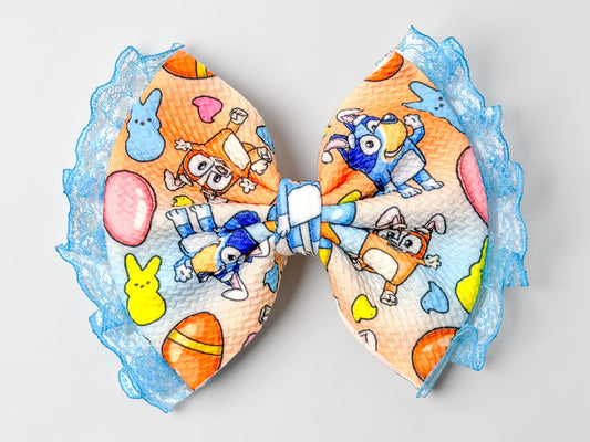 Easter Puppy Fabric Bow