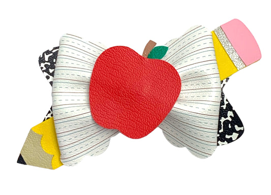 Back to School Hair Bow for Girls