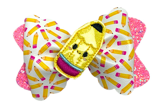 Back to School Hair Bow for Girls