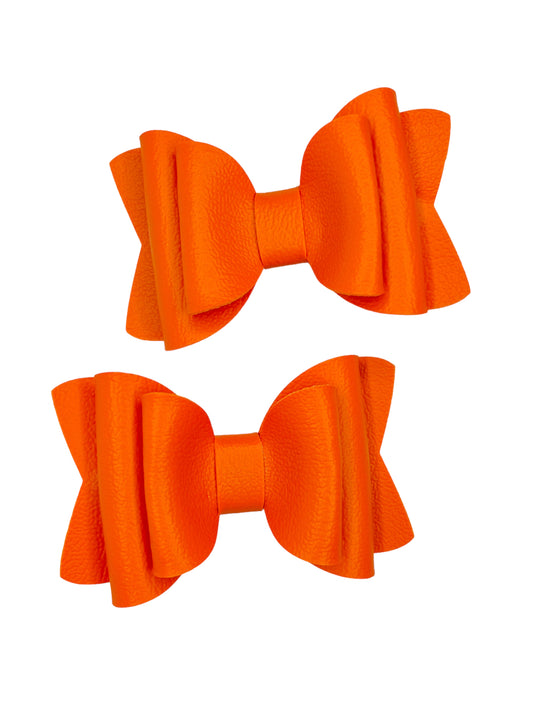 Solid Pigtail Hair Bow Set