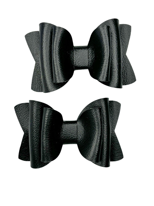 Solid Pigtail Hair Bow Set