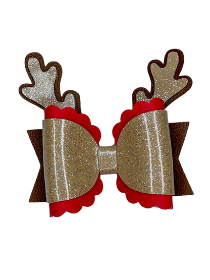 Reindeer Hair Bow for Girls