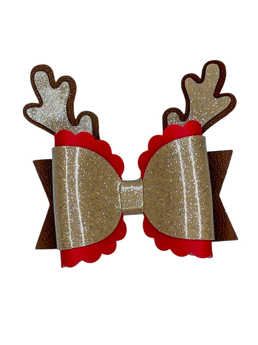 Reindeer Hair Bow for Girls